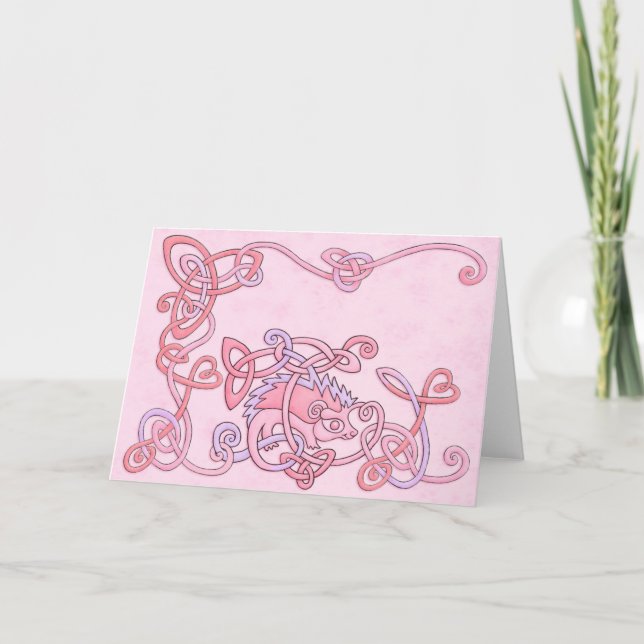 Carte de voeux celtique de hérisson (Devant)