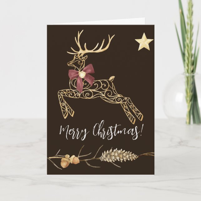 Carte de vœux Cerf de Noël (Devant)