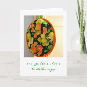 Carte de voeux chaleureuse au citron vert orange T