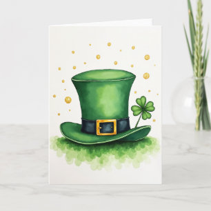 Carte de vœux Chapeau Vert Chanceux