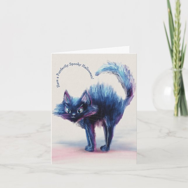 Carte de vœux Chat de Minuit (Devant)
