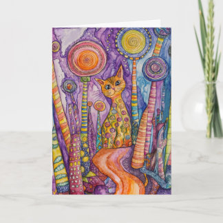 Carte de vœux chat funky Feline Good