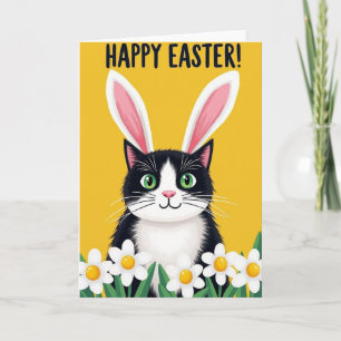 Carte de vœux chat Funny Bunny