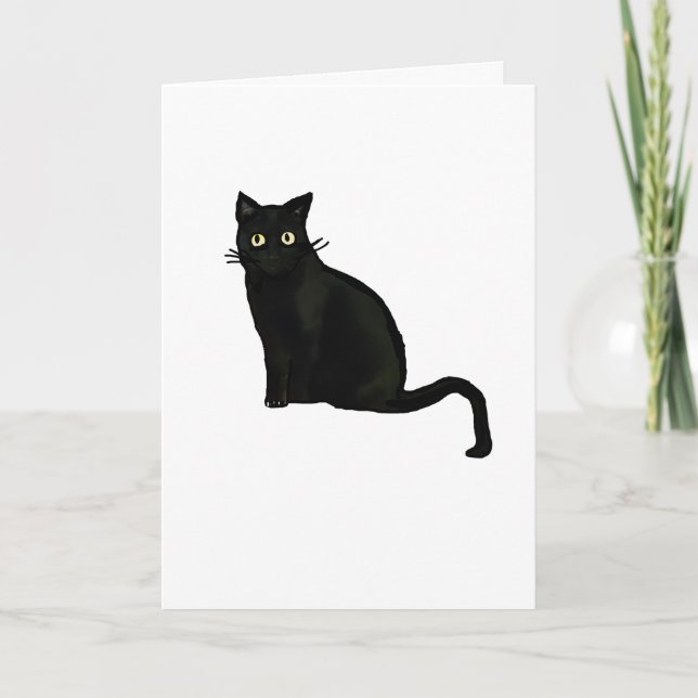 Carte de vœux Chat Noir Intérieur Vierge (Devant)