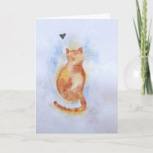 Carte de vœux chat peint