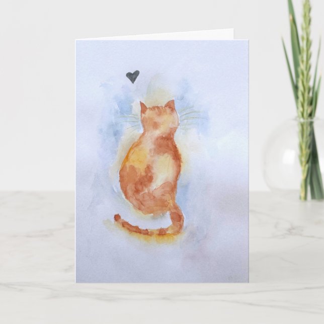Carte de vœux chat peint (Devant)