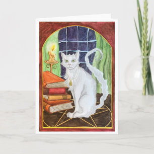 Carte de vœux Chat Sorcière