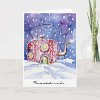 Carte de vœux "Chauds souhaits d'hiver"