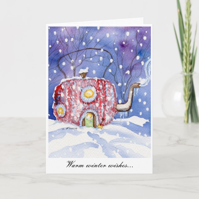 Carte de vœux "Chauds souhaits d'hiver" (Devant)
