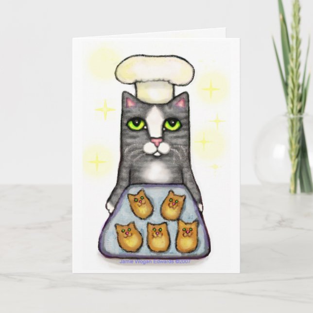 Carte de voeux Chef Cat Baking (Devant)