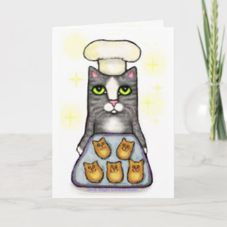 Carte de voeux Chef Cat Baking