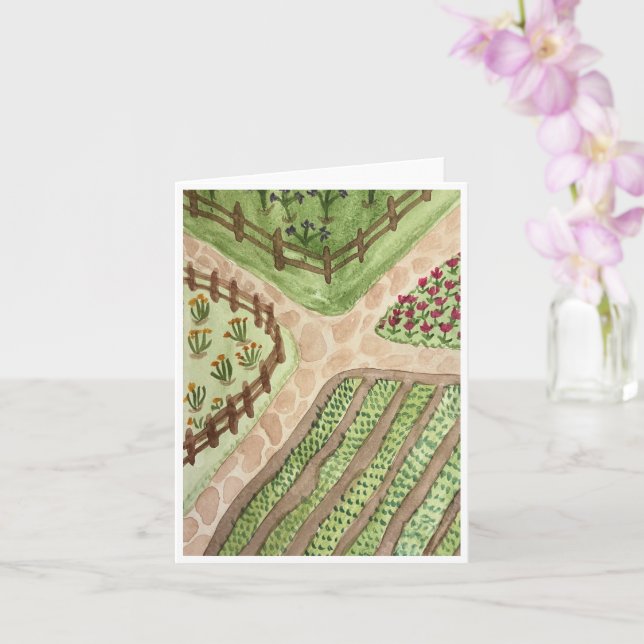 Carte de vœux Chemins de jardin (Orchidée)