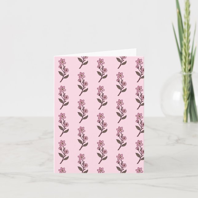 Carte de voeux Cherry Blossom - Motif rose (Devant)