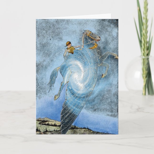 Carte de voeux Cheval ailé (Devant)