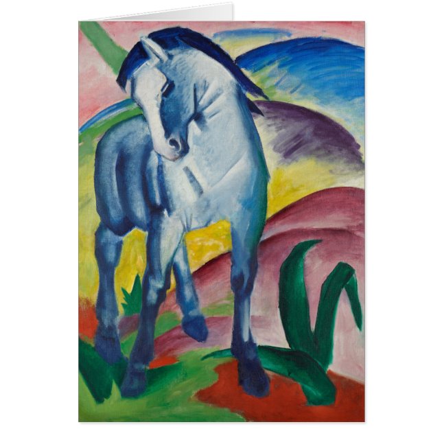 Carte de vœux Cheval Bleu de Franz Marc (Devant)
