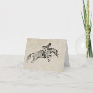 Carte de voeux Cheval de saut blanc