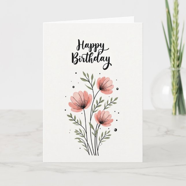 Carte de vœux Chevron Blossom Grace (Devant)