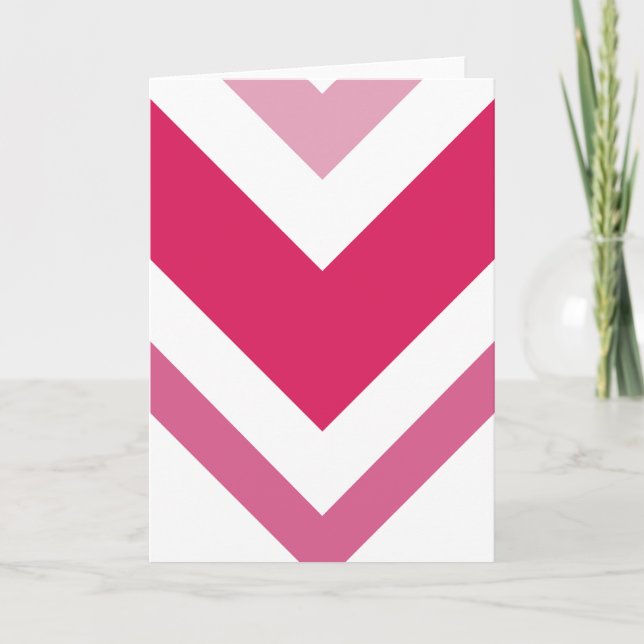Carte de voeux Chevron Rose (Devant)