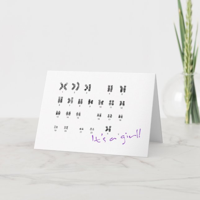 carte de voeux chic de geek "c'est une fille ! " (Devant)