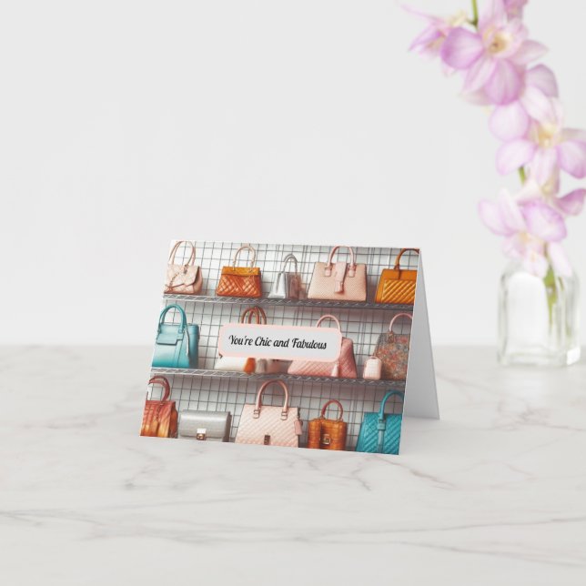Carte de vœux chic et fabuleuse pour sac à main (Orchidée)