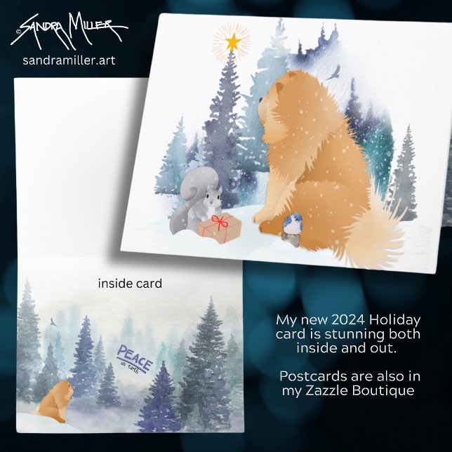 CARTE DE VOEUX chien Chow PAIX VOIR À L'INTÉRIEUR (Créateur téléchargé)