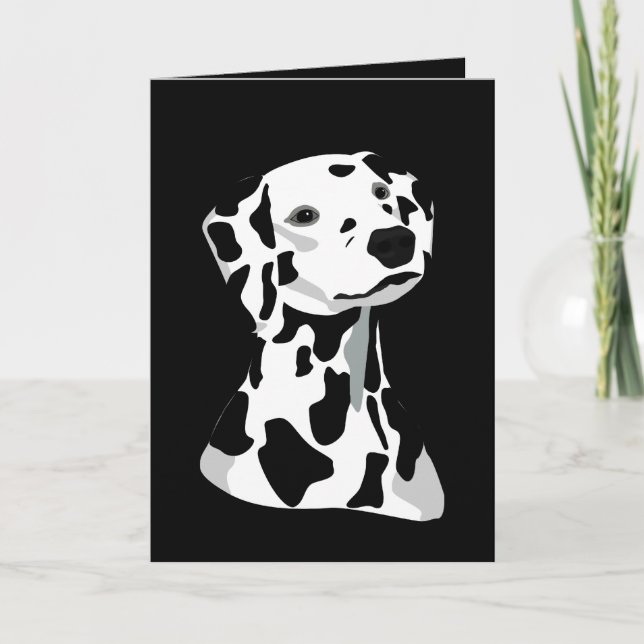 Carte de voeux Chien Dalmatien noir (Devant)