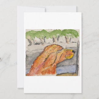 Carte de vœux Chien en voiture