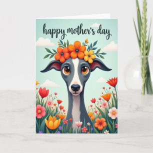 Carte de vœux chien floral