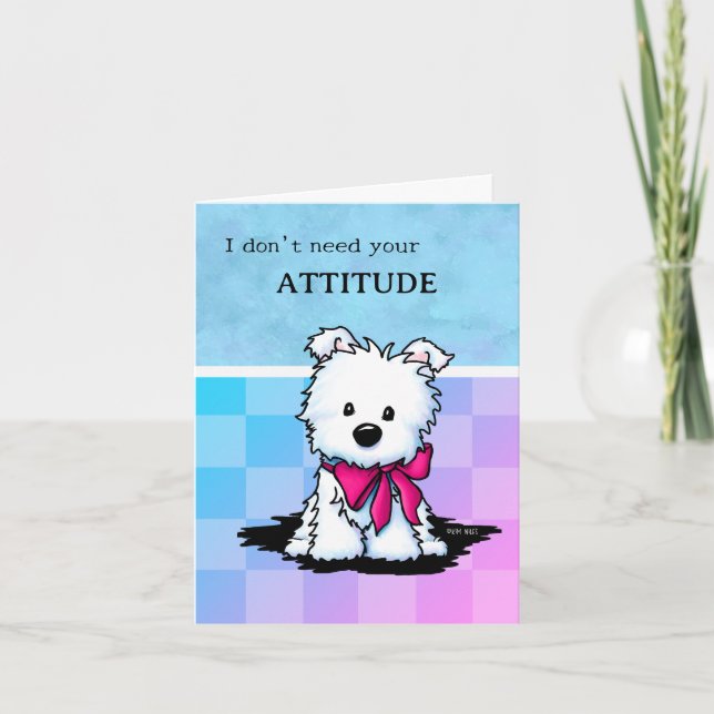 Carte de vœux chiot Westie KiniArt (Devant)