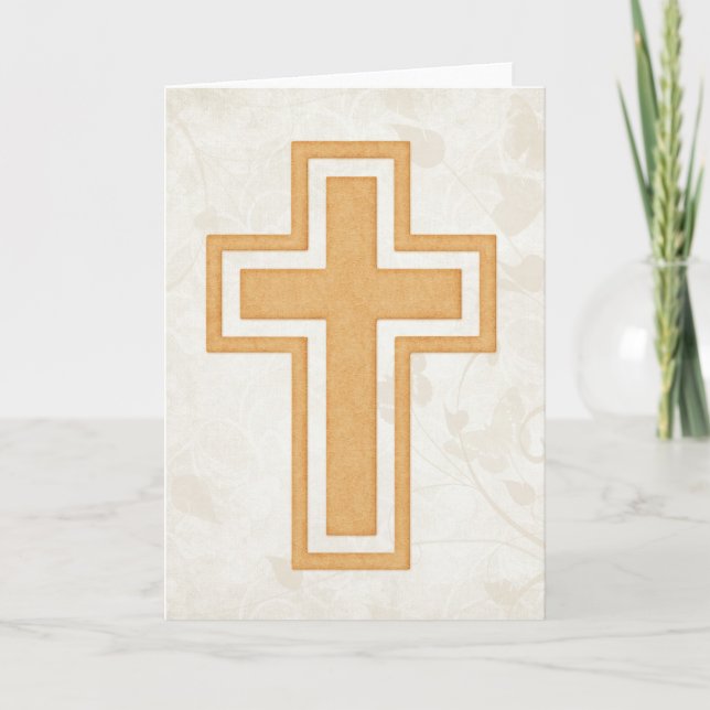 Carte de voeux chrétienne orange Cross 2 vierge (Devant)