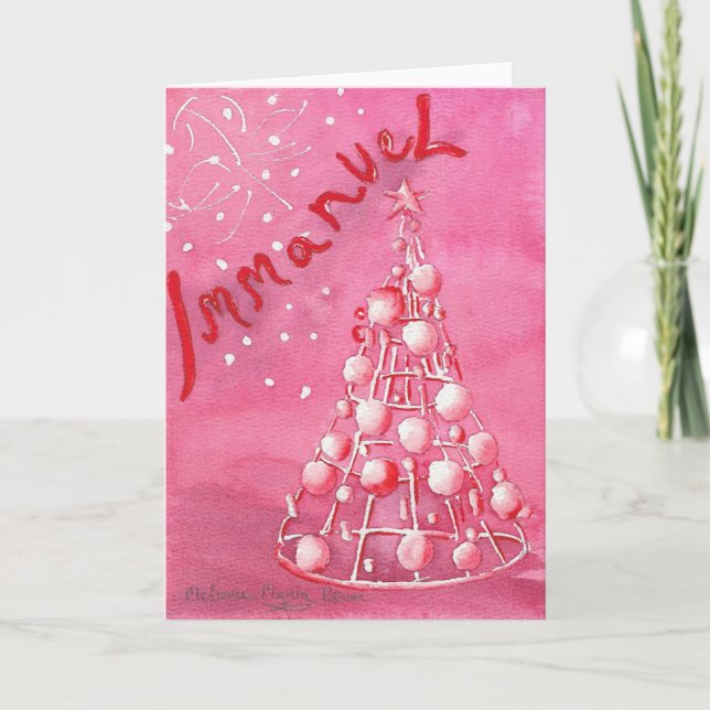 Carte de voeux Christian Pink Christmas Tree (Devant)