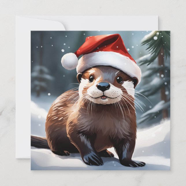 Carte de voeux Christmas Otter (Devant)