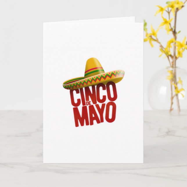 Carte de vœux Cinco De Mayo joyeuse (Fleur jaune)