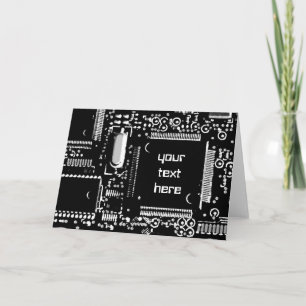 Carte de voeux Circuit B&W 2 "Your Text"