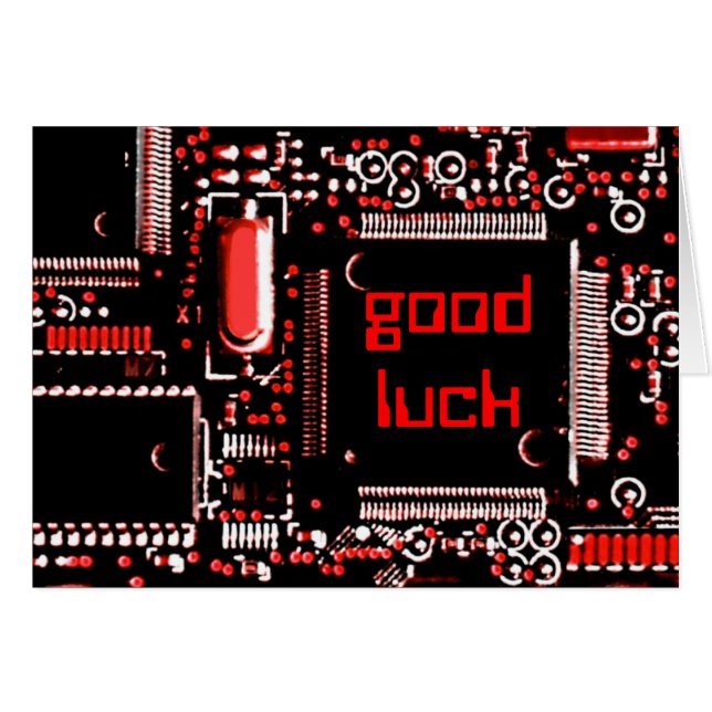 Carte de voeux Circuit Red 2 'Good Luck' (Devant horizontal)