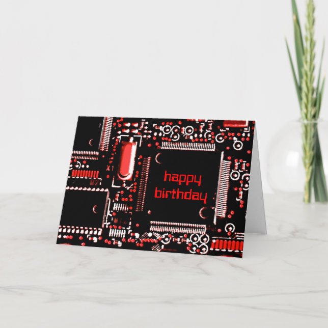 Carte de voeux Circuit Red 2 'Happy Birthday' (Devant)