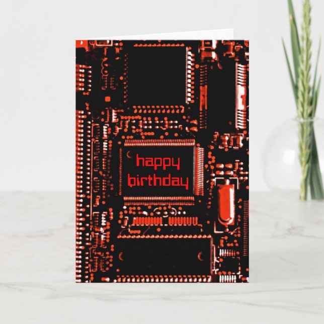 Carte de voeux Circuit Red 'Happy Birthday' (Devant)