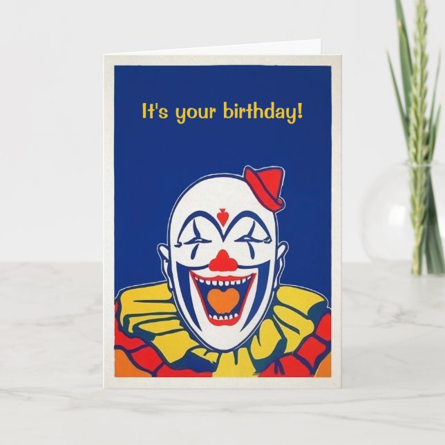 Carte de voeux Circus Clown personnalisable (Devant)