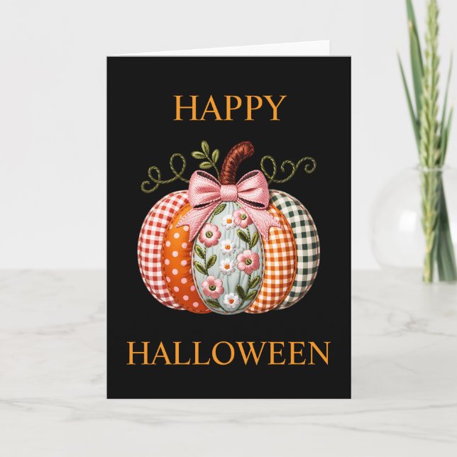Carte de voeux Citrouille de style Halloween (Devant)