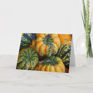 Carte de voeux citrouille verte et orange