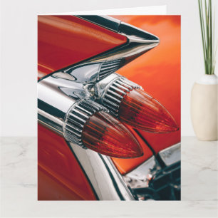 Carte de voeux CLASSIQUE CAR RED ANNIVERSAIRE