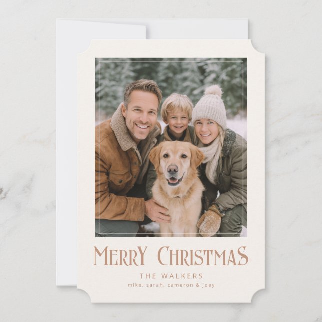 Carte de vœux classique de Noël avec photo (Devant)