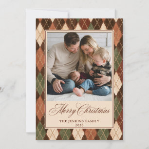 Carte de vœux classique de Noël pour la famille