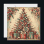 Carte de voeux classique de Noël Vintage<br><div class="desc">carte de voeux vintage Joyeux Noël classique</div>