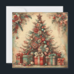 Carte de voeux classique de Noël Vintage<br><div class="desc">carte de voeux vintage Joyeux Noël classique</div>