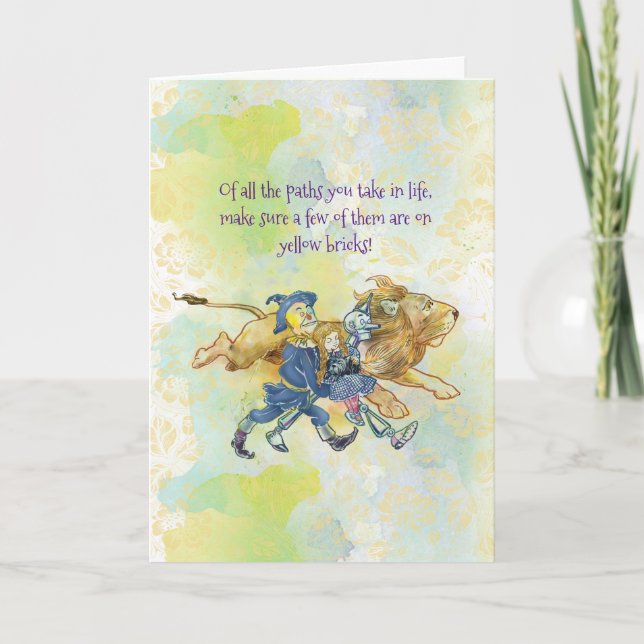Carte de vœux classique du Magicien d'Oz - Briques (Devant)