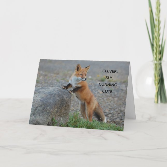 Carte de voeux Clever Sly Cunning Cute Fox (Devant)