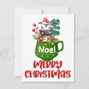 Carte de vœux clipart Noël dans une tasse