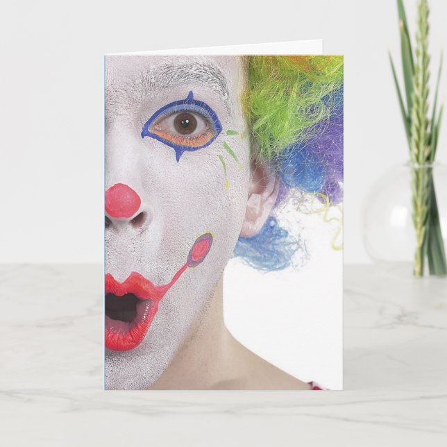 Carte de voeux Clown Face (Devant)