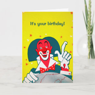 Carte de voeux Clown rouge personnalisable